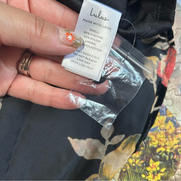 Lulus Glorious Aura Black Velvet Burnout Floral Maxi Dress Size Medium NWT - Picture 9 of 9